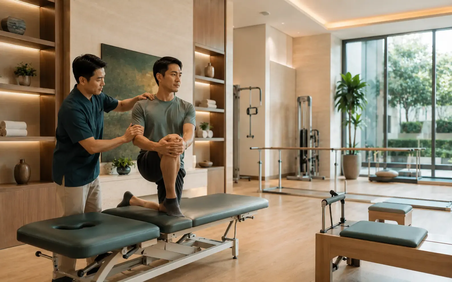 Aurelia rehabilitation specialist guiding a patient